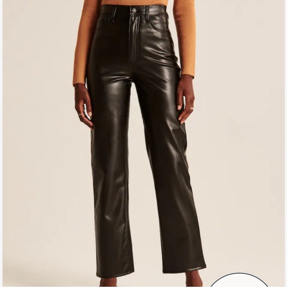 Faux Leather Straight Leg Ankle Pants size 27/4R